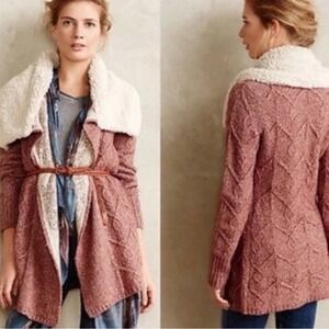 Anthropologie Sleeping on‎ Snow Sweater Women S Cream Cardigan Twee Academia Y2K